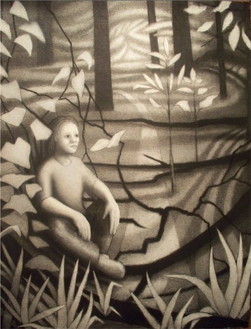 unmoving charcoal